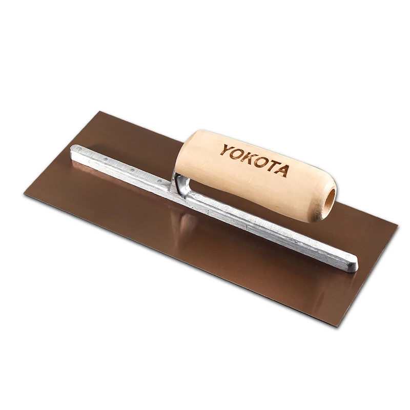 Yokota gold plate wooden handle trowel（Fine edge grinding）