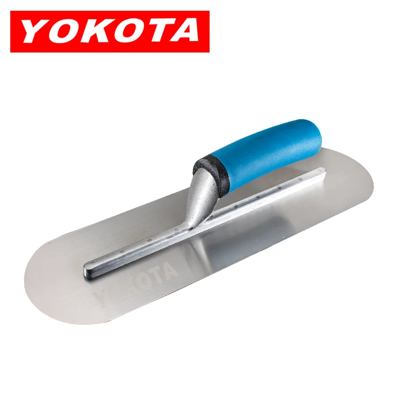 Yokota blue plastic handle double round head trowel