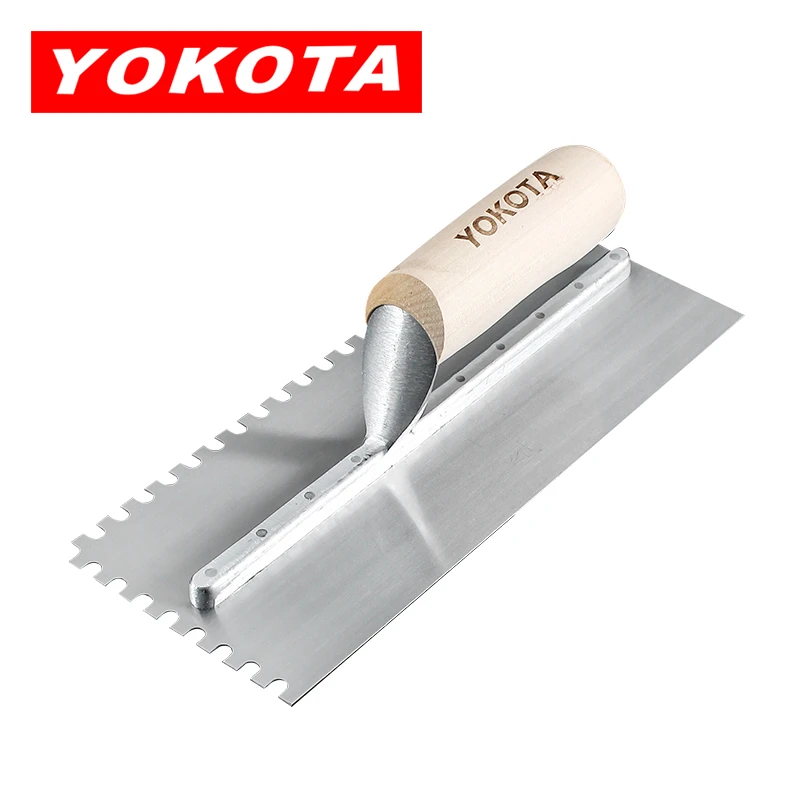 Yokota wooden handle U-shaped serrated trowel